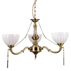 Lampa wisząca klasyczna 3 klosze złota BAXIO