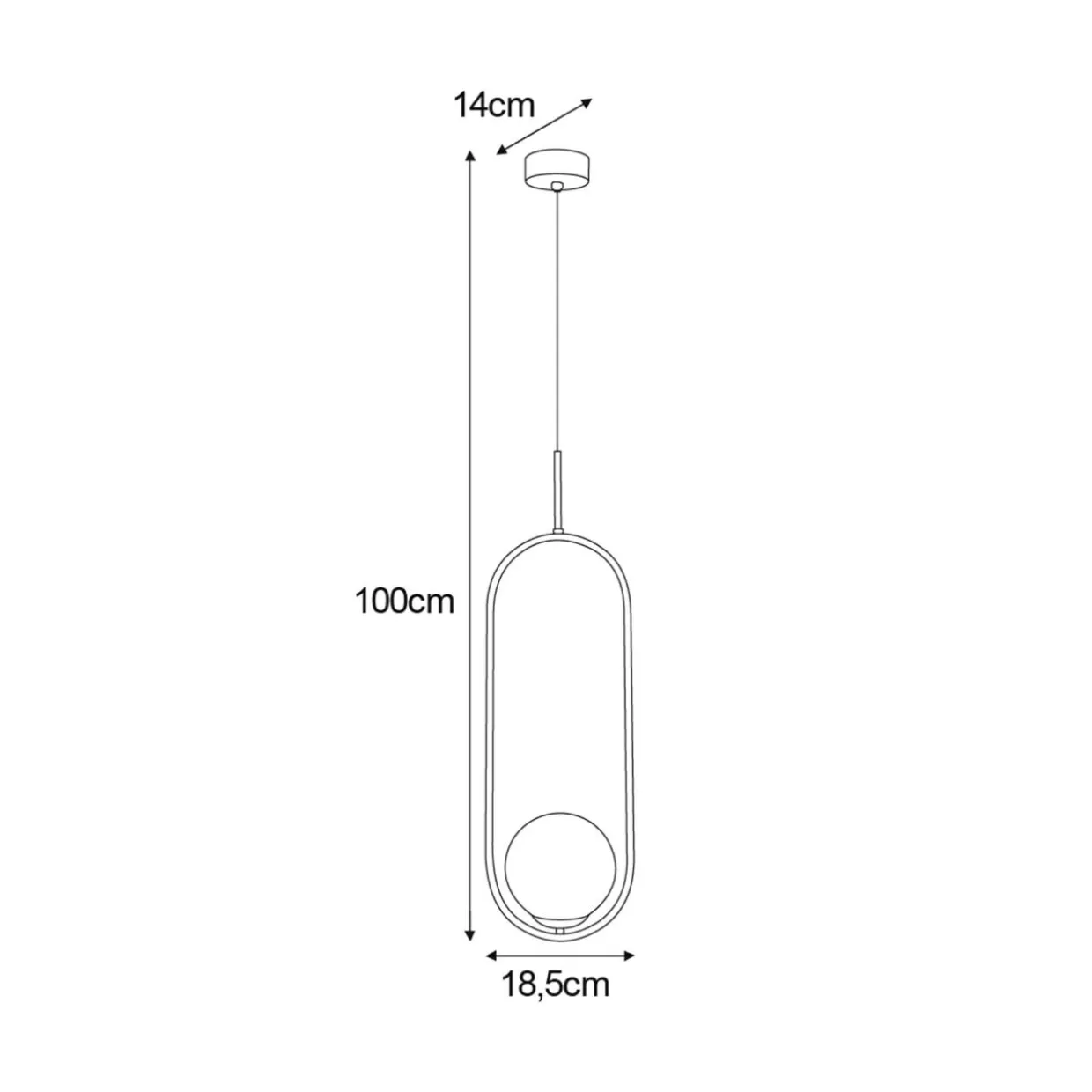 Lampa wisząca kula czarna DAVOS
