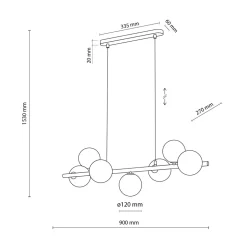 Lampa wisząca kule czarna ESTERA VII