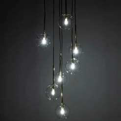Lampa wisząca kule czarno-złota NILOS 7
