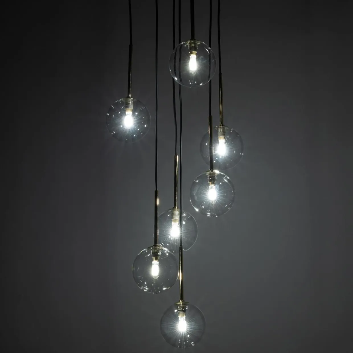 Lampa wisząca kule czarno-złota NILOS 7