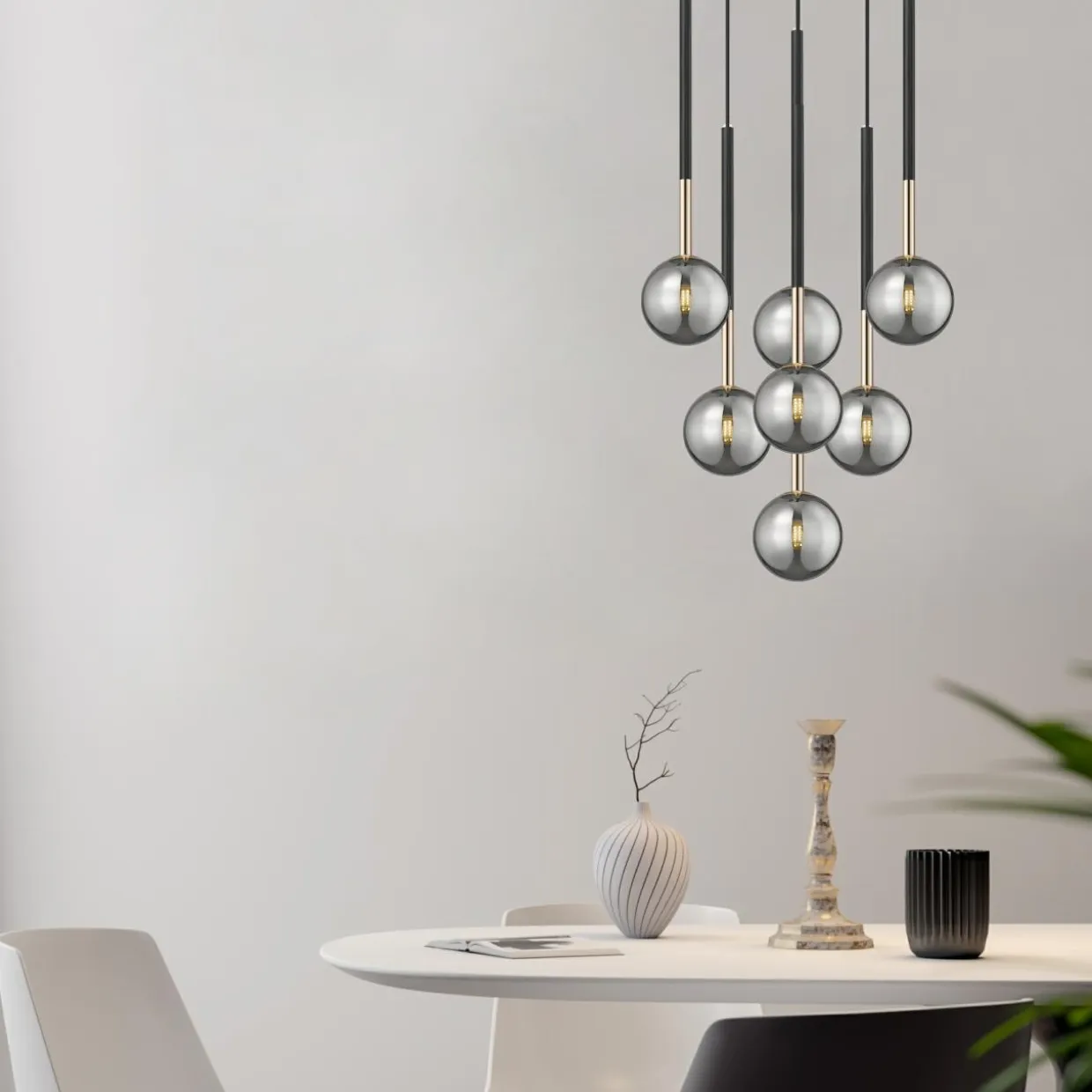 Lampa wisząca kule czarno-złota ARCTURUS 7