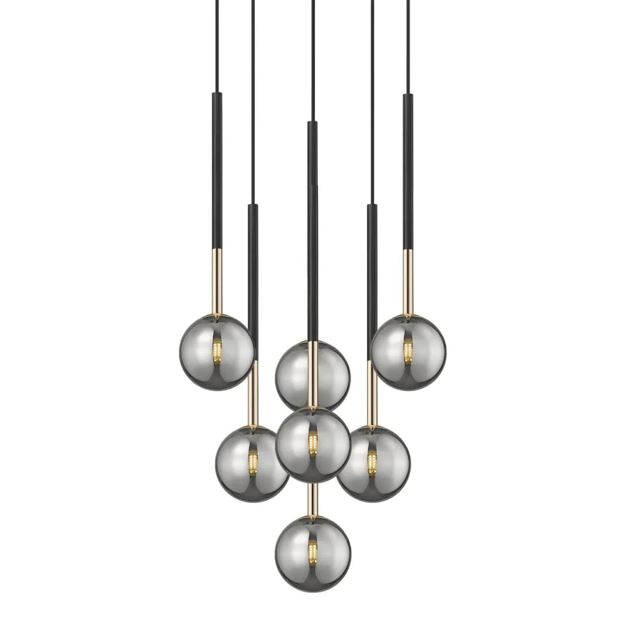 Lampa wisząca kule czarno-złota ARCTURUS 7