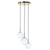 Lampa wisząca kule 3-punktowa okrągła podstawa złota AURORA