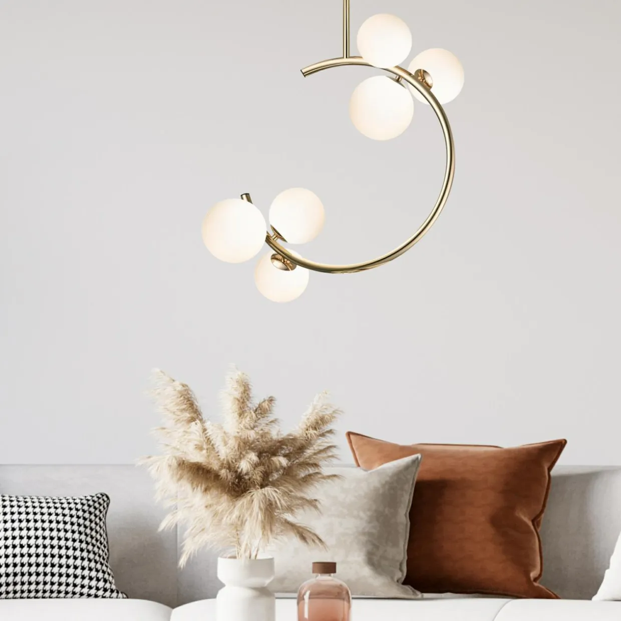 Lampa wisząca kule złota MOLECULE