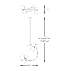 Lampa wisząca kule złota MOLECULE