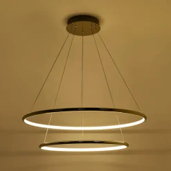 Lampa wisząca LED 2 pierścienie złota MARSEILLE