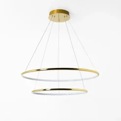 Lampa wisząca LED 2 pierścienie złota MARSEILLE