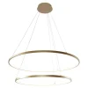 Lampa wisząca LED 2 pierścienie złota BRENO 80 cm