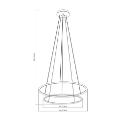 Lampa wisząca LED 2 pierścienie czarna MARSEILLE