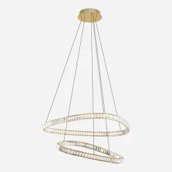Lampa wisząca LED 2 pierścienie złota ATHESA z pilotem