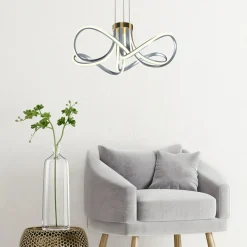 Lampa wisząca LED ABRO czarno-szaro-złota