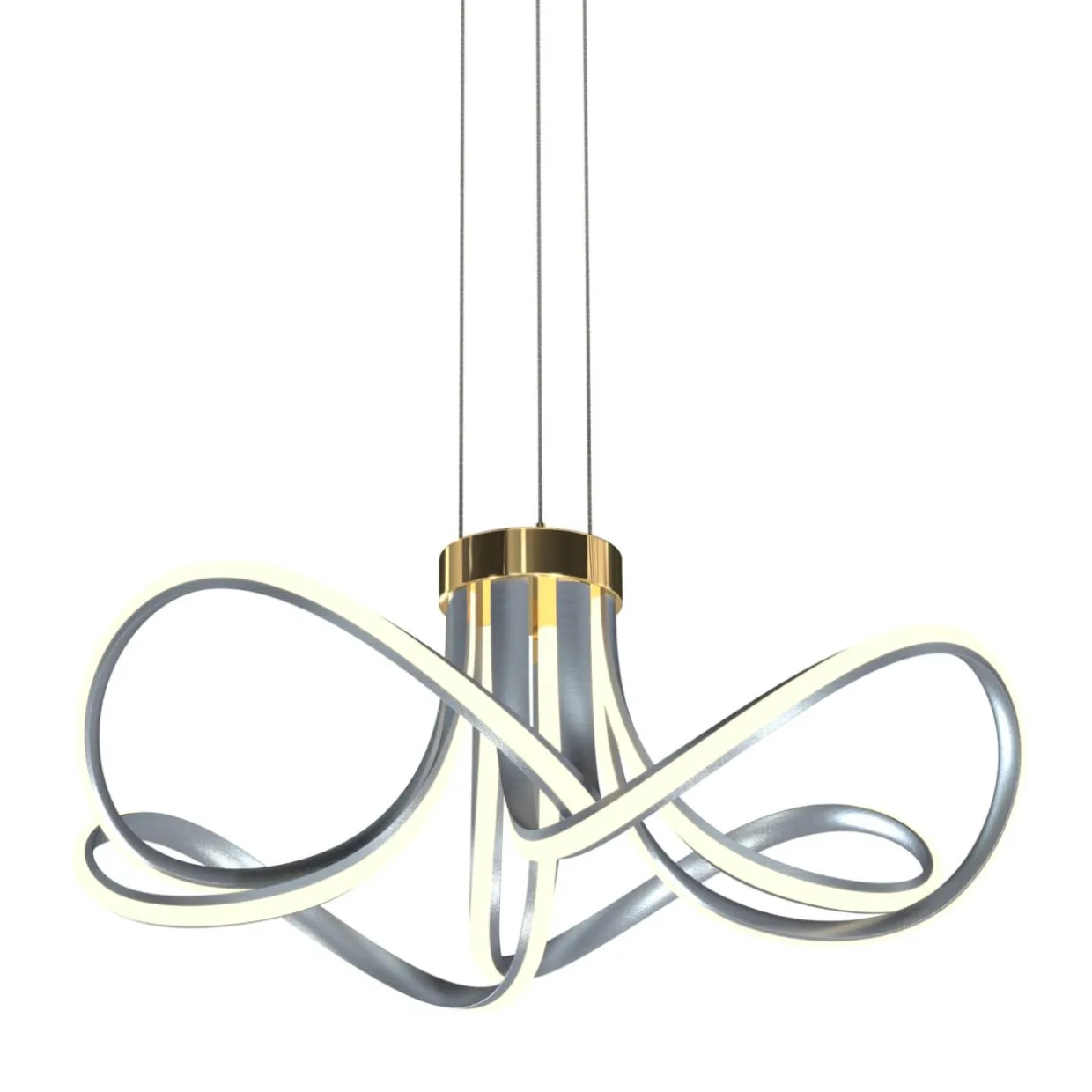Lampa wisząca LED ABRO czarno-szaro-złota