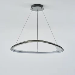 Lampa wisząca LED chromowana czarna GETAFE 85 cm