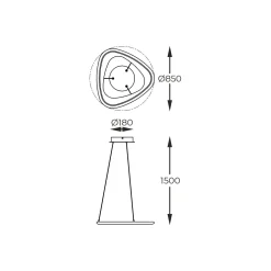 Lampa wisząca LED chromowana czarna GETAFE 85 cm