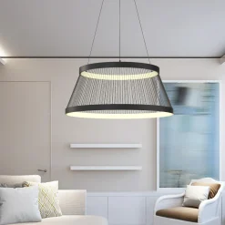 Lampa wisząca LED czarna BALU z pilotem