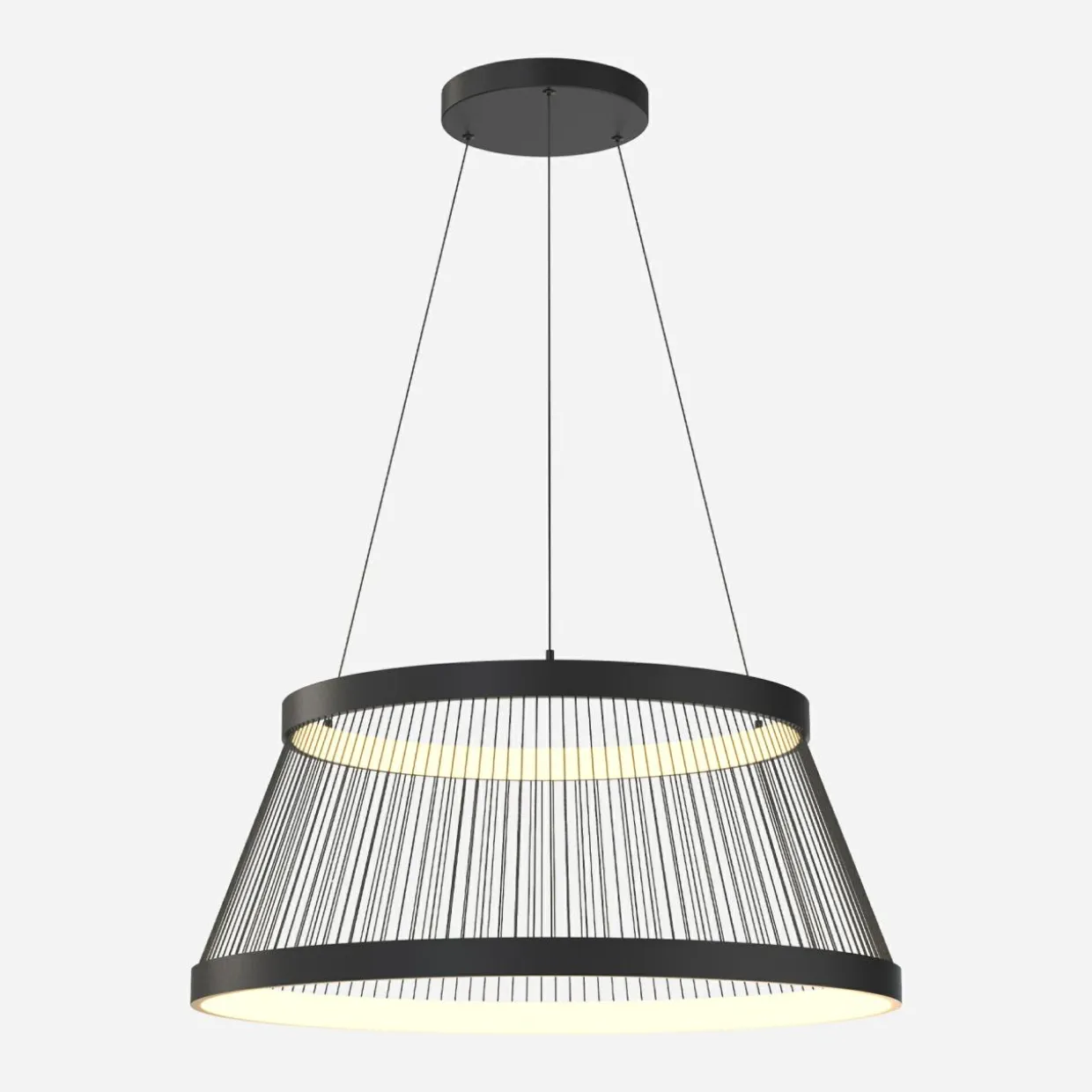 Lampa wisząca LED czarna BALU z pilotem