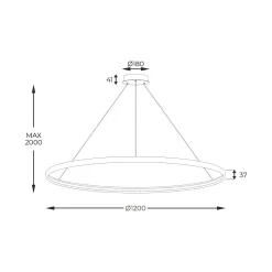 Lampa wisząca LED czarna CARLO 120 cm