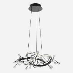 Lampa wisząca LED czarna chrom MAIA z pilotem