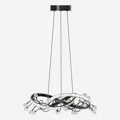 Lampa wisząca LED czarna chrom MAIA z pilotem