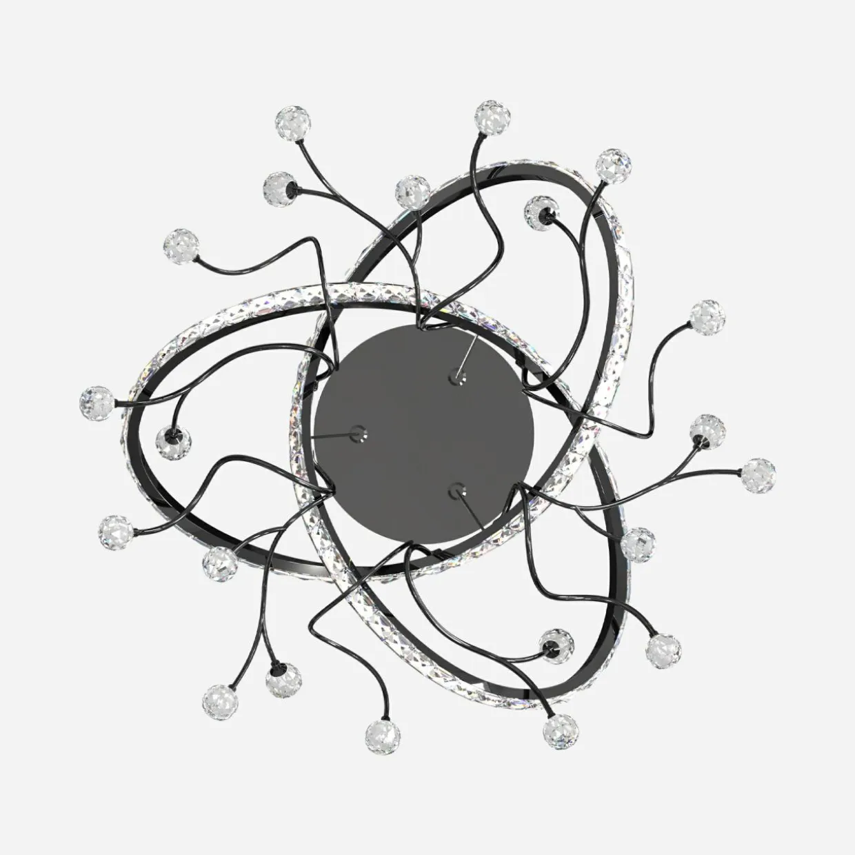 Lampa wisząca LED czarna chrom MAIA z pilotem