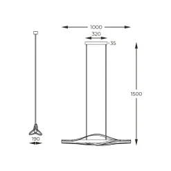 Lampa wisząca LED drewniana czarna BAEZ