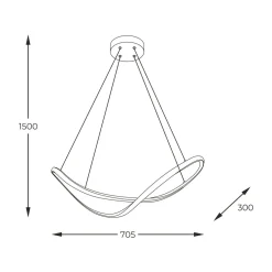 Lampa wisząca LED ERDA czarna