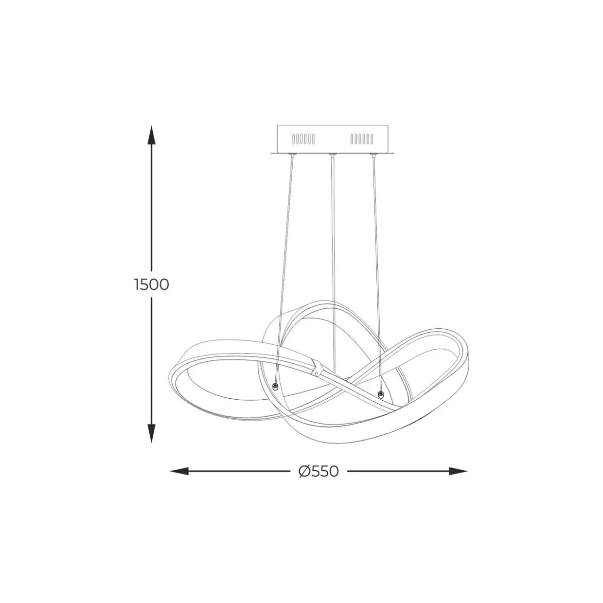 Lampa wisząca LED INDIGO czarna chrom