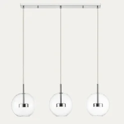 Lampa wisząca LED listwa 3 kule chrom ENCELADUS