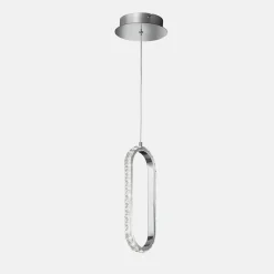 Lampa wisząca LED owalna chrom HARLEY