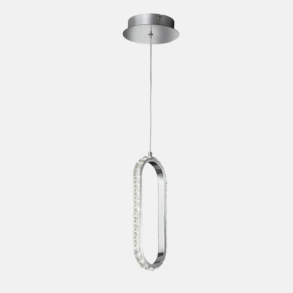 Lampa wisząca LED owalna chrom HARLEY