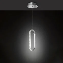 Lampa wisząca LED owalna chrom HARLEY