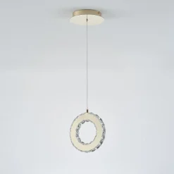 Lampa wisząca LED pierścień złota GIRONA