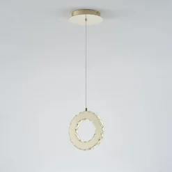 Lampa wisząca LED pierścień złota GIRONA