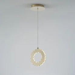 Lampa wisząca LED pierścień złota GIRONA