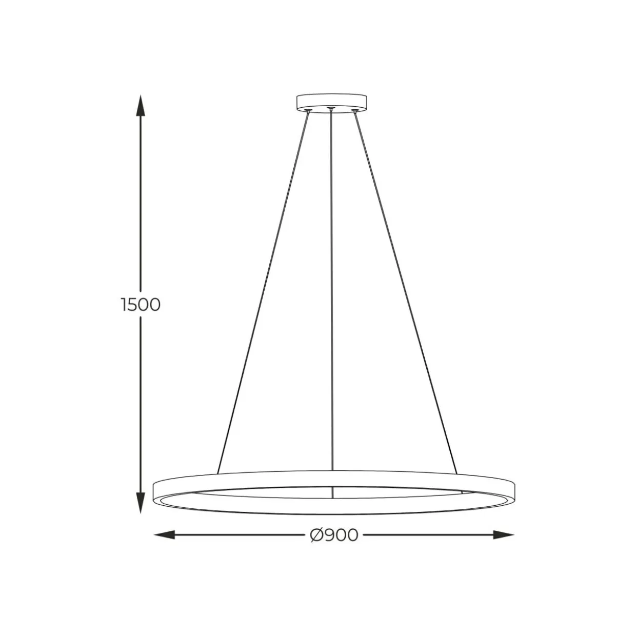 Lampa wisząca LED pierścieniowa czarna HORIK 90 cm