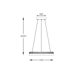 Lampa wisząca LED pierścieniowa czarna REGI 60 cm