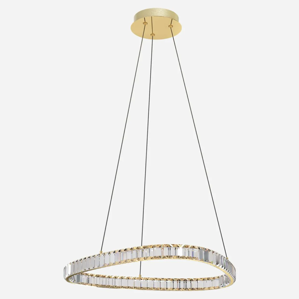 Lampa wisząca LED pierścieniowa złota ATHESA z pilotem