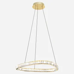 Lampa wisząca LED pierścieniowa złota ATHESA z pilotem