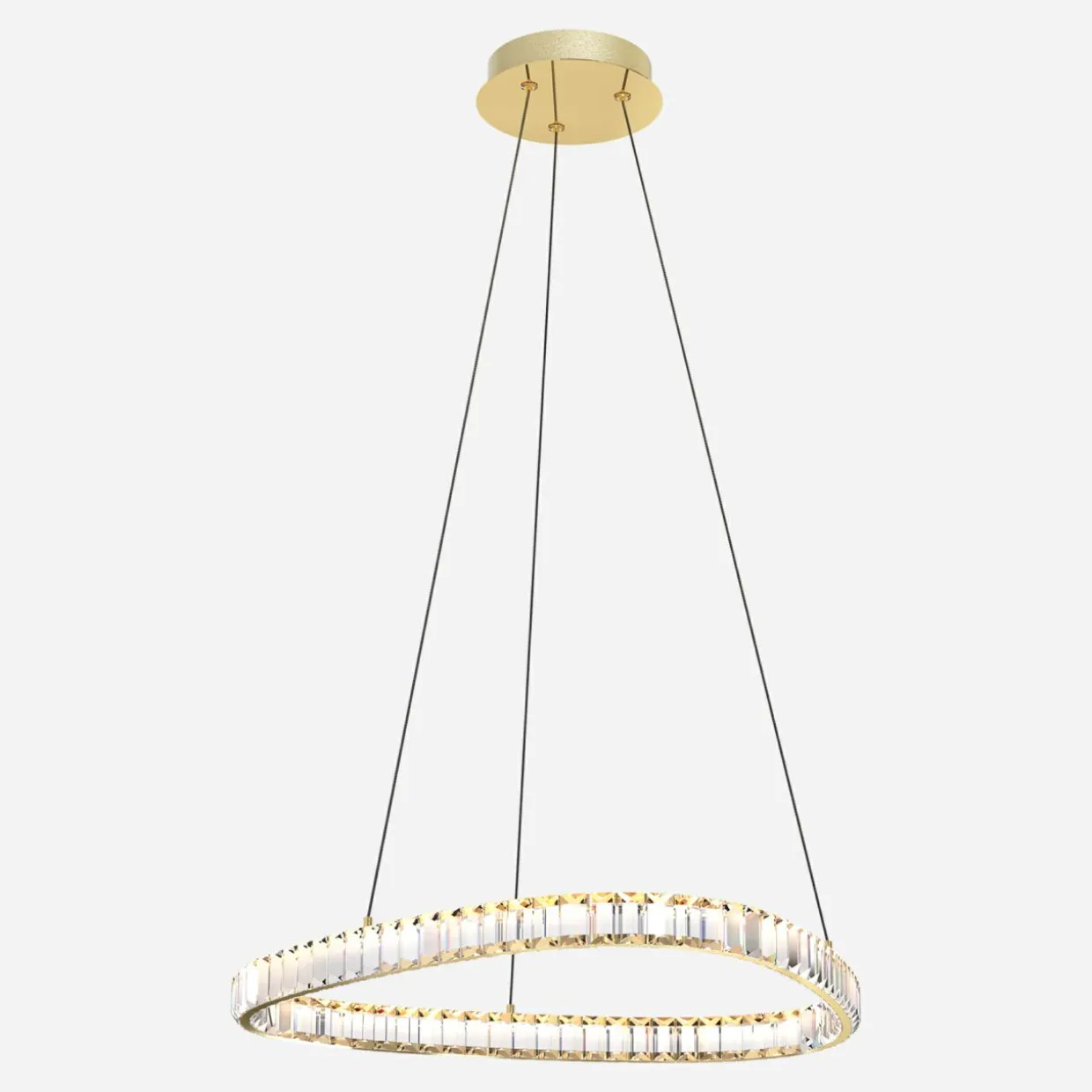 Lampa wisząca LED pierścieniowa złota ATHESA z pilotem