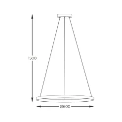Lampa wisząca LED pierścieniowa czarna HORIK 60 cm