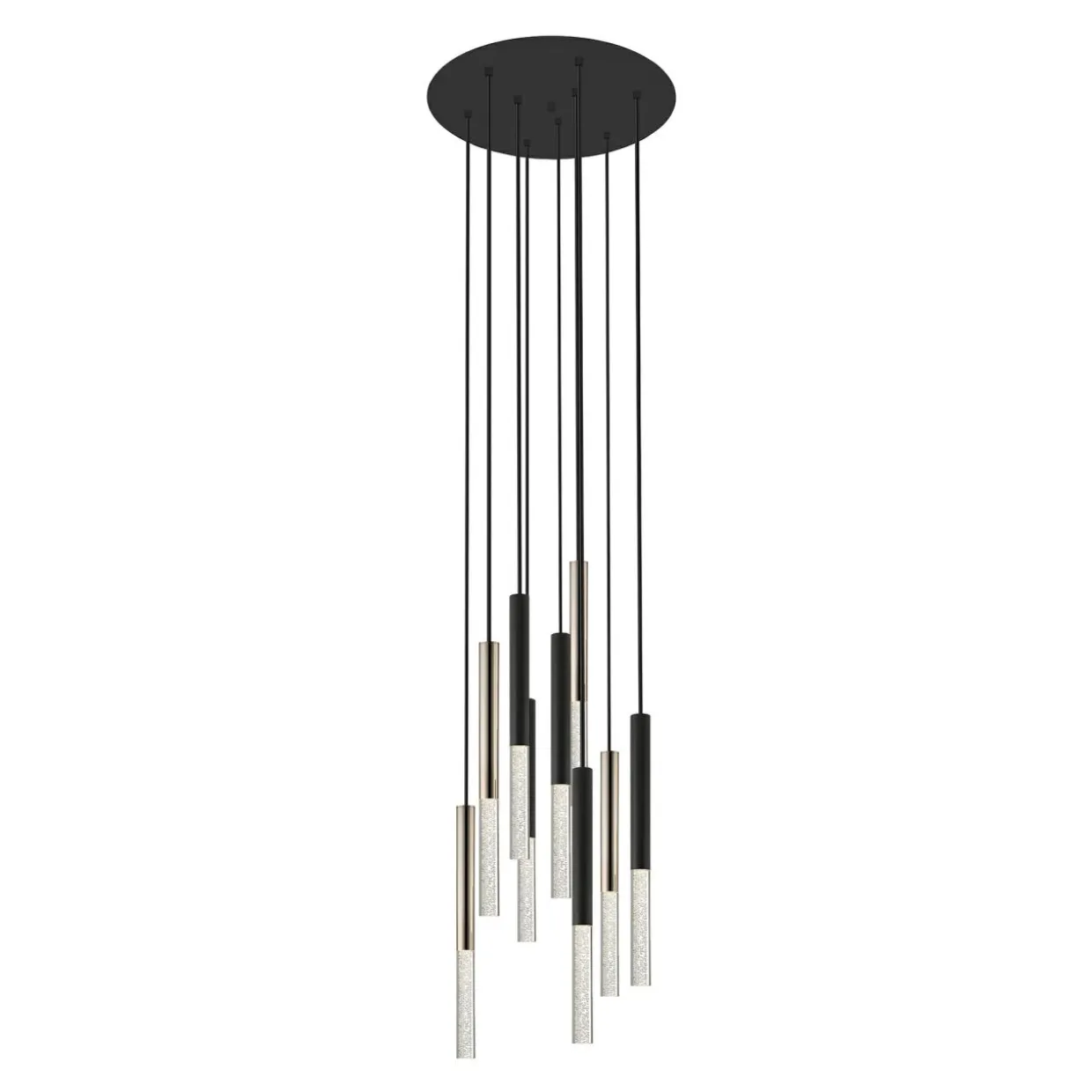 Lampa wisząca LED 9-punktowa czarno-złota ONE