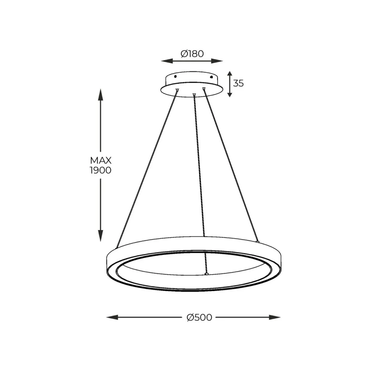 Lampa wisząca LED srebrna CARLO 50 cm