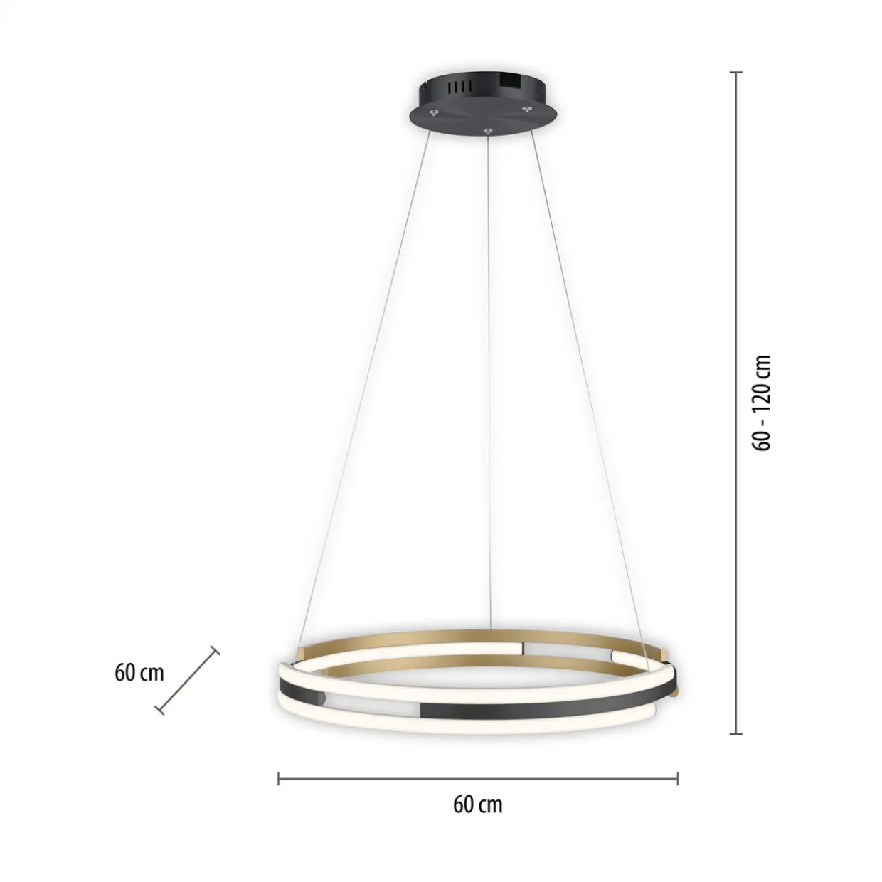 Lampa wisząca LED Wi-Fi czarno-złota Q-BELUGA z pilotem