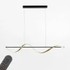 Lampa wisząca LED Wi-Fi czarno-złota Q-SWING z pilotem