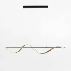 Lampa wisząca LED Wi-Fi czarno-złota Q-SWING z pilotem