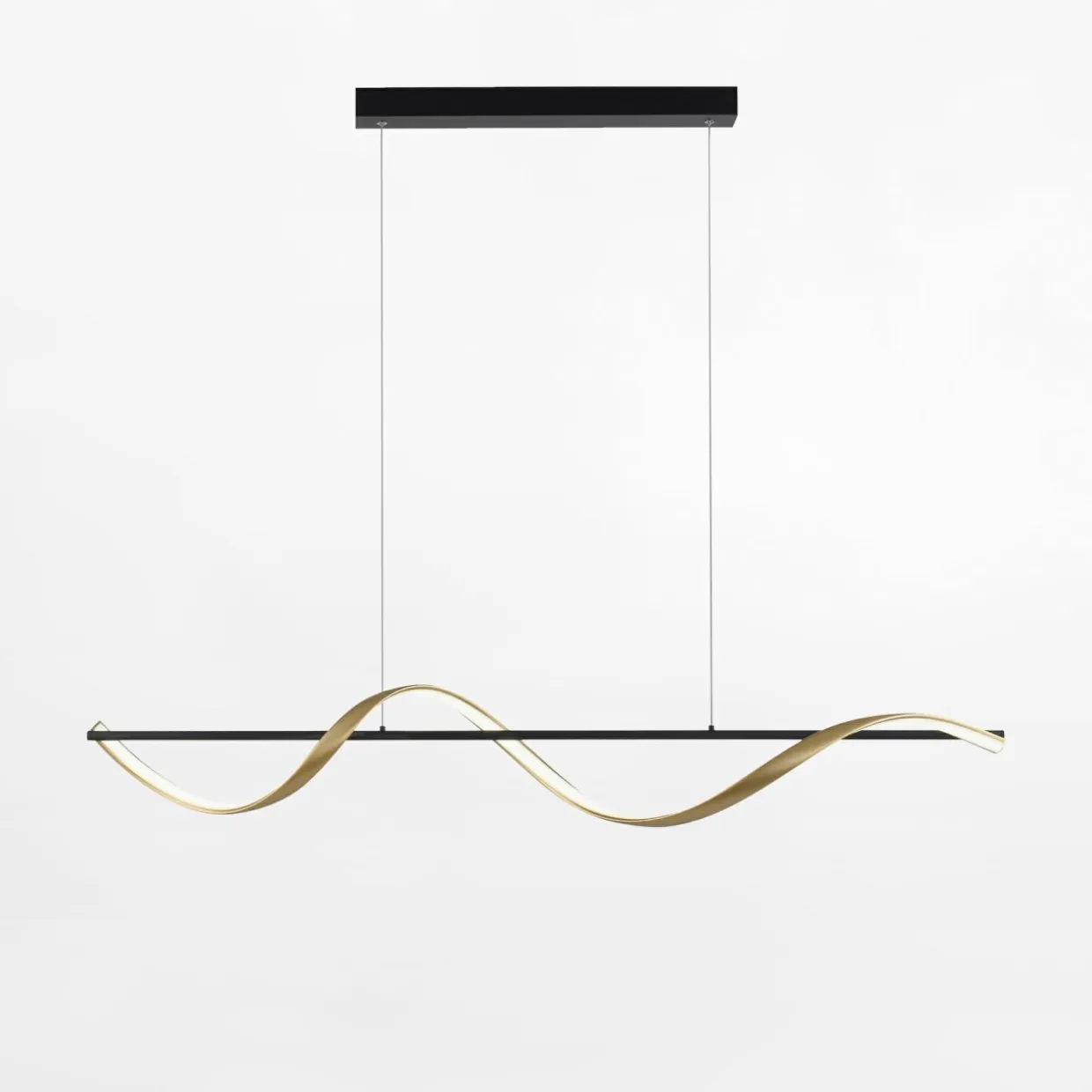 Lampa wisząca LED Wi-Fi czarno-złota Q-SWING z pilotem
