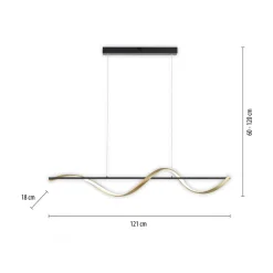 Lampa wisząca LED Wi-Fi czarno-złota Q-SWING z pilotem