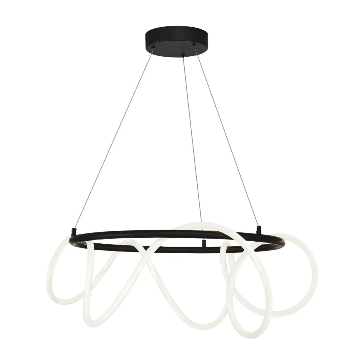 Lampa wisząca LED z pierścieniem czarna BALBO
