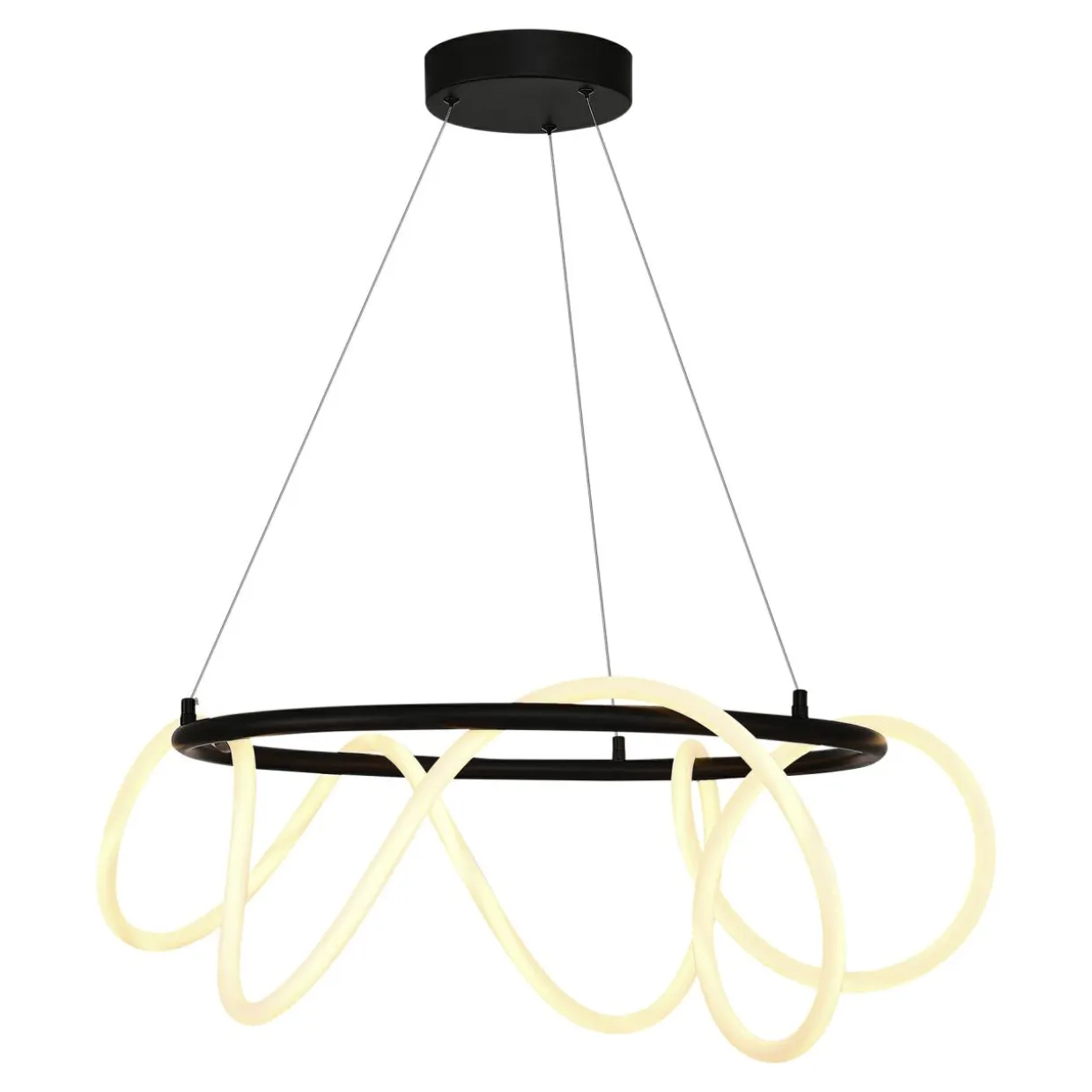 Lampa wisząca LED z pierścieniem czarna BALBO